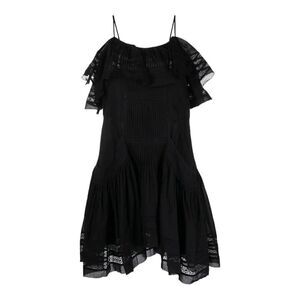 NWT $890 ISABEL MARANT ETOILE Moly tiered broderie-anglaise  Black Mini Dress 34
